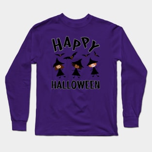 Happy Halloween - Cute Witch Girls Long Sleeve T-Shirt